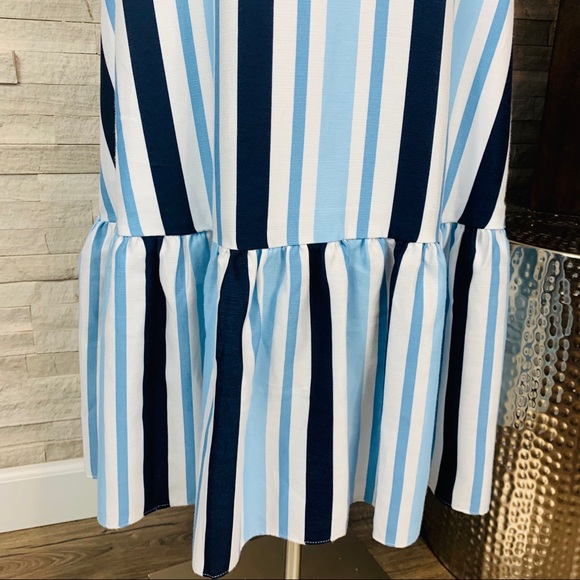 Draper James NWT Stripe Midi Dress White/Blue $250 - Picture 11 of 14